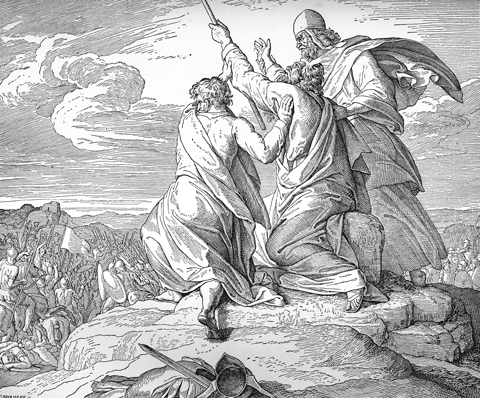 Bilder der Bibel - Mose während der Amalekiterschlacht