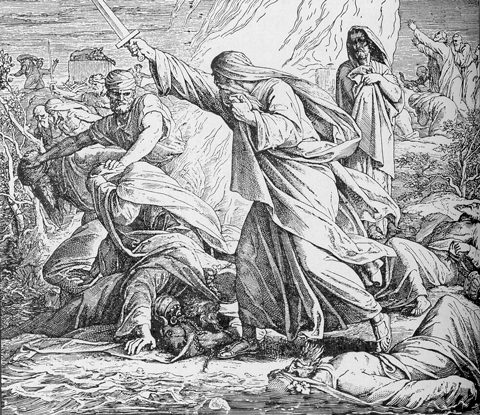 Bilder der Bibel - Elia tötet die Baalspriester
