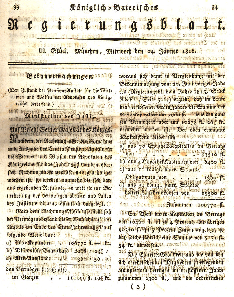 Ludwigskanal - Geschichte - Regierungsblatt