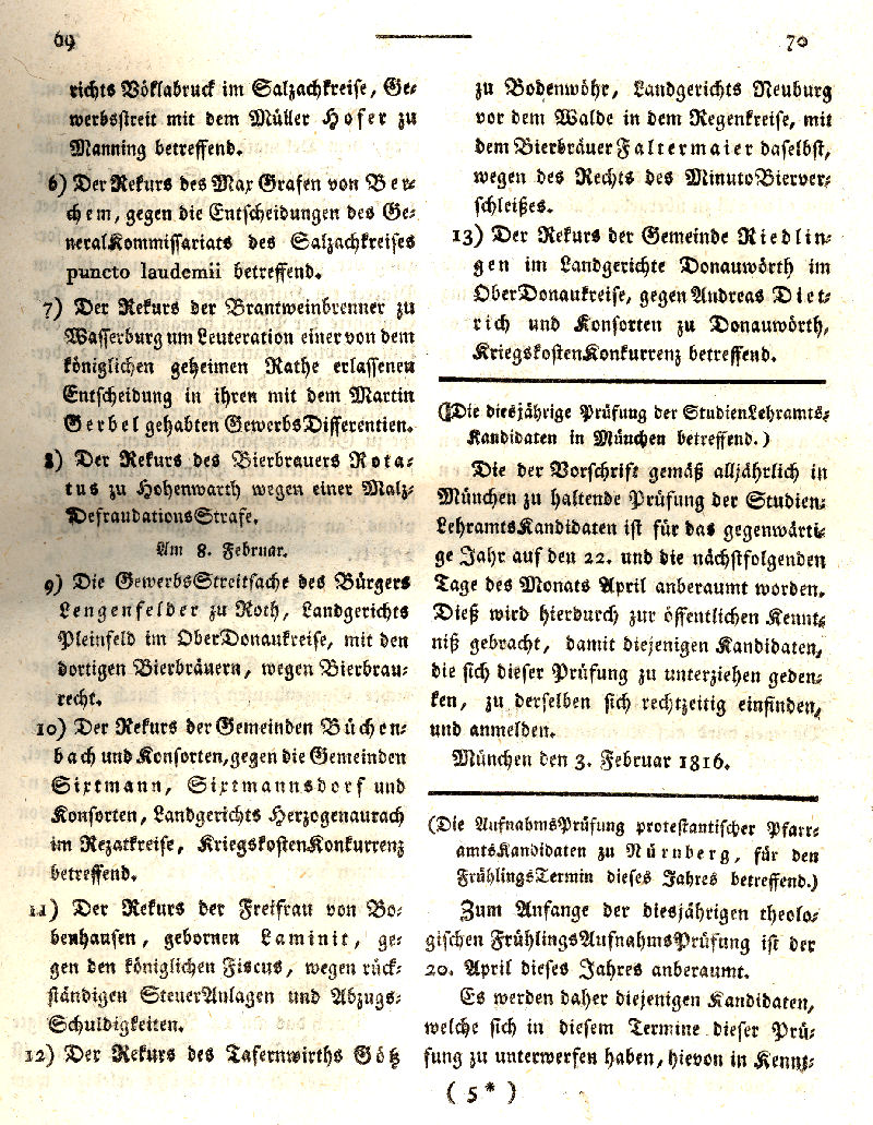 Ludwigskanal - Geschichte - Regierungsblatt