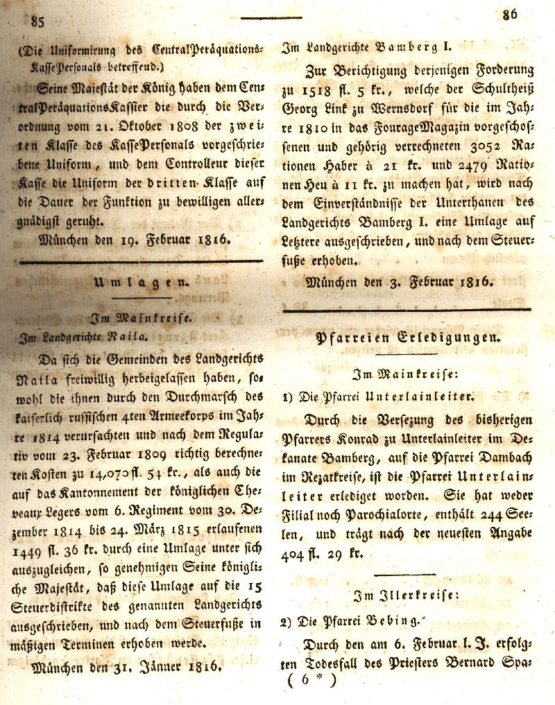 Ludwigskanal - Geschichte - Regierungsblatt