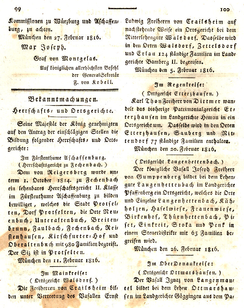 Ludwigskanal - Geschichte - Regierungsblatt