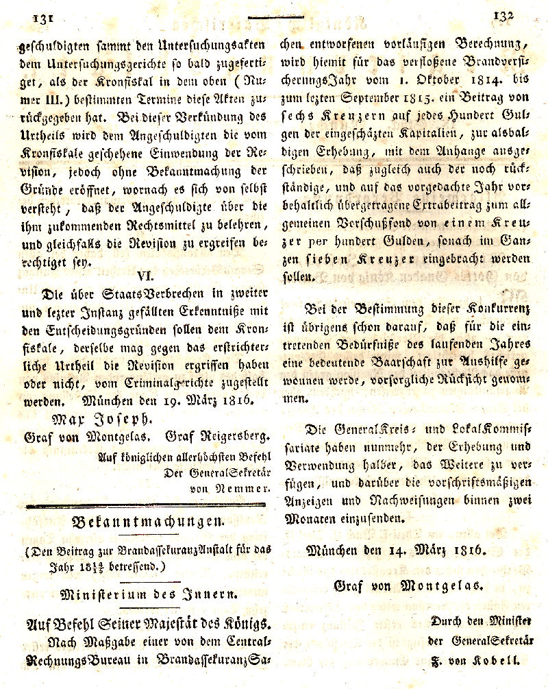 Ludwigskanal - Geschichte - Regierungsblatt