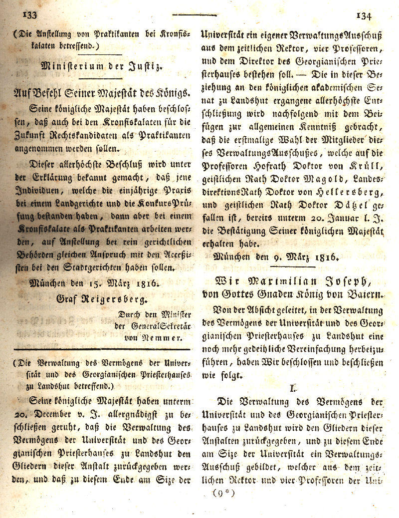 Ludwigskanal - Geschichte - Regierungsblatt