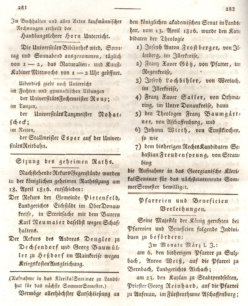 Ludwigskanal - Geschichte - Regierungsblatt