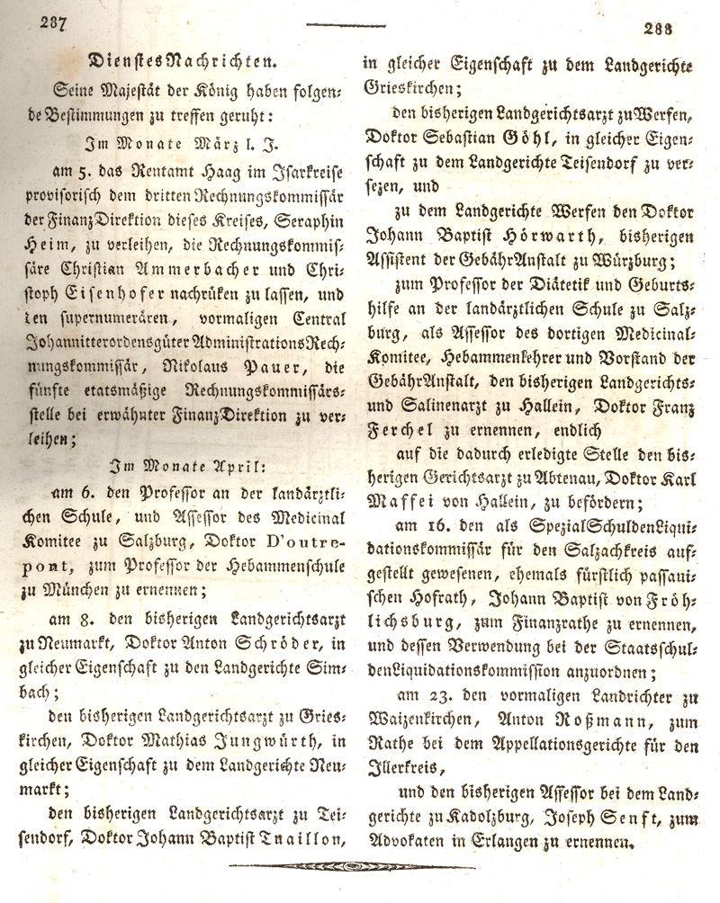 Ludwigskanal - Geschichte - Regierungsblatt