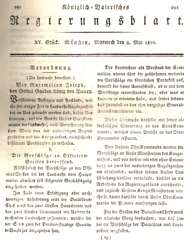 Ludwigskanal - Geschichte - Regierungsblatt