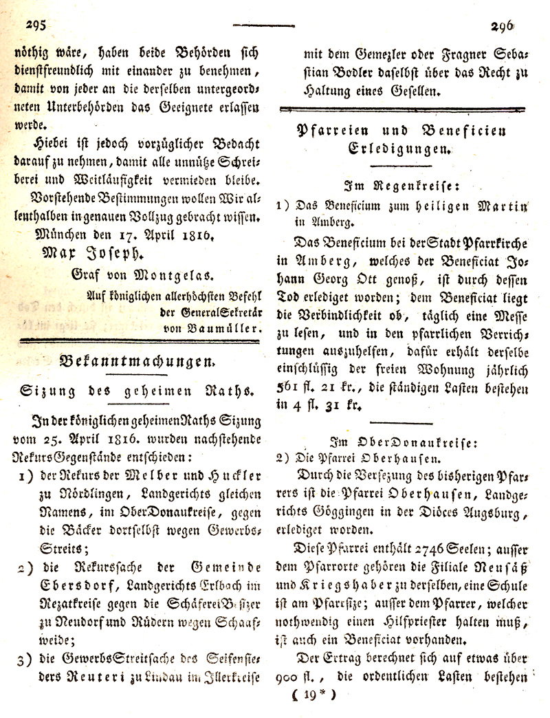 Ludwigskanal - Geschichte - Regierungsblatt