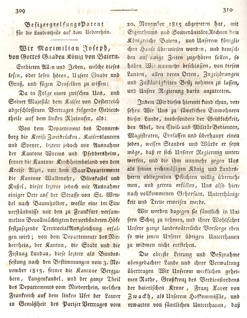 Ludwigskanal - Geschichte - Regierungsblatt