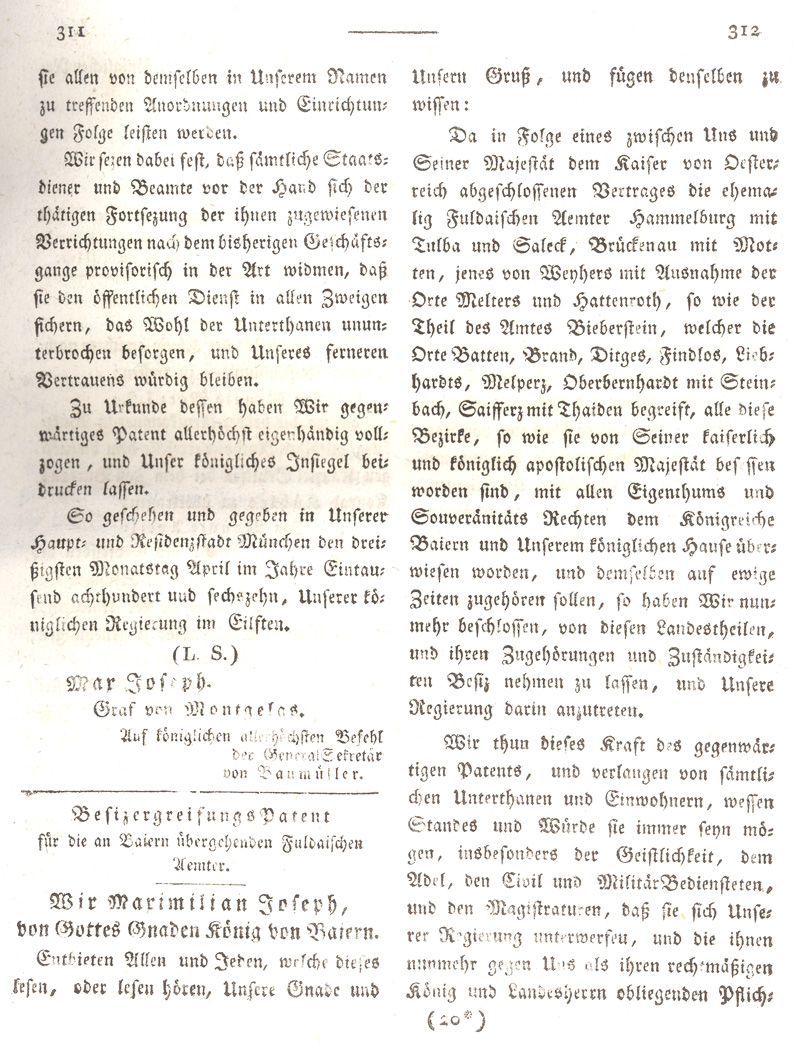 Ludwigskanal - Geschichte - Regierungsblatt