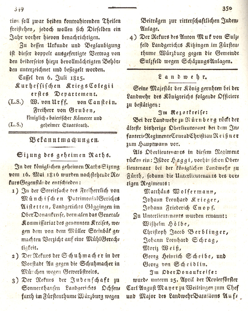 Ludwigskanal - Geschichte - Regierungsblatt