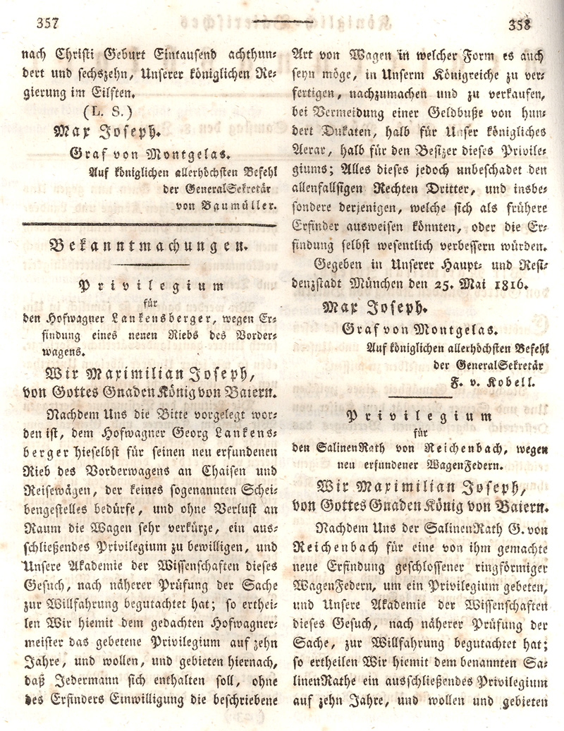 Ludwigskanal - Geschichte - Regierungsblatt