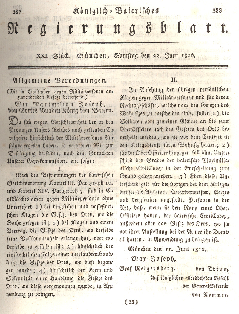 Ludwigskanal - Geschichte - Regierungsblatt