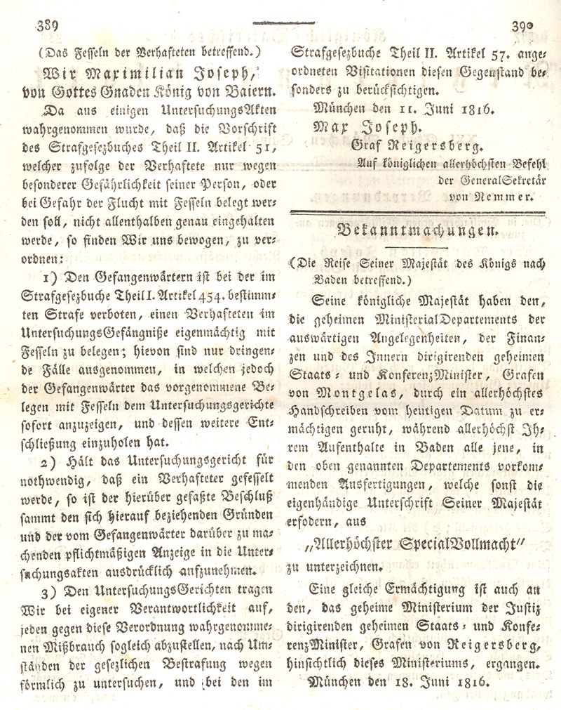 Ludwigskanal - Geschichte - Regierungsblatt