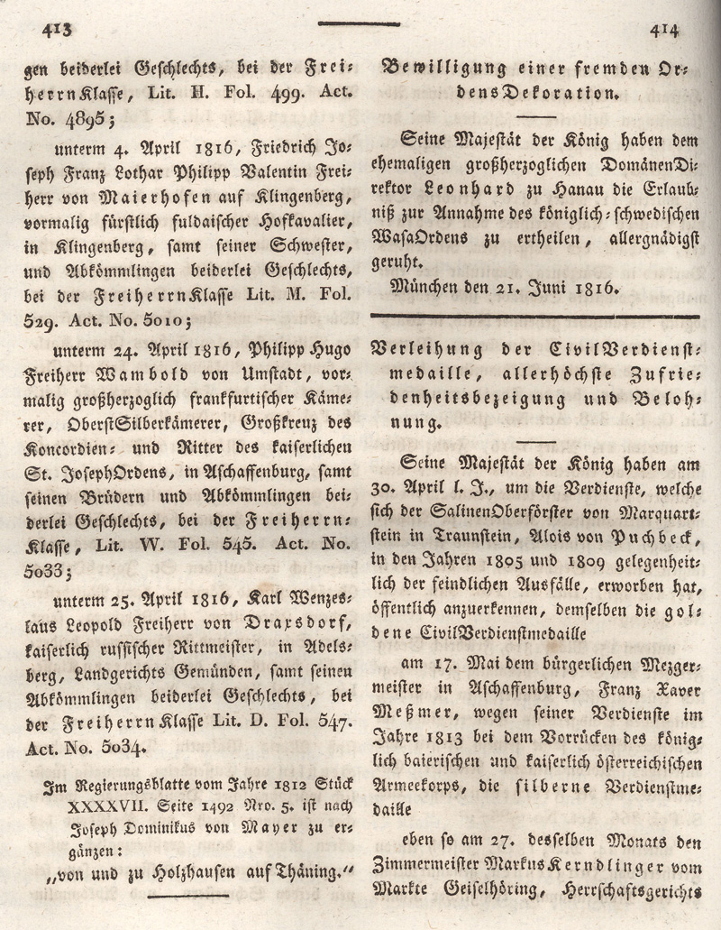 Ludwigskanal - Geschichte - Regierungsblatt