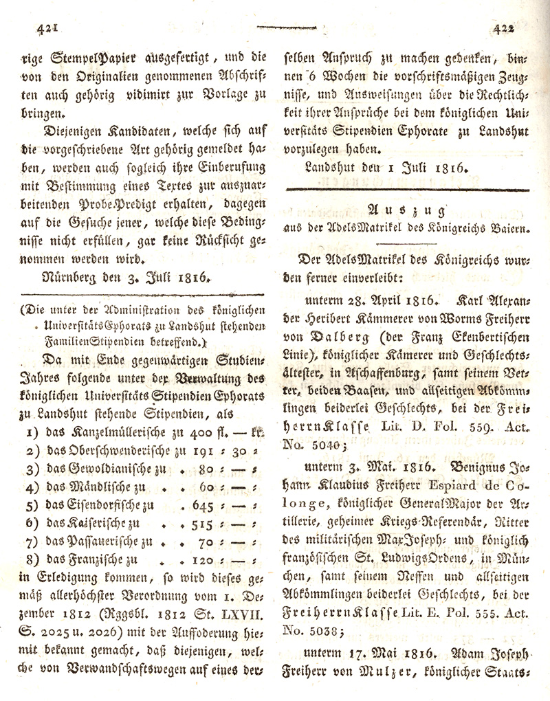 Ludwigskanal - Geschichte - Regierungsblatt