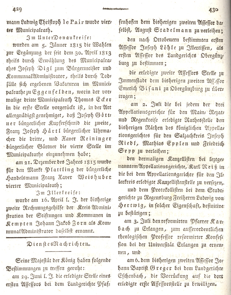 Ludwigskanal - Geschichte - Regierungsblatt