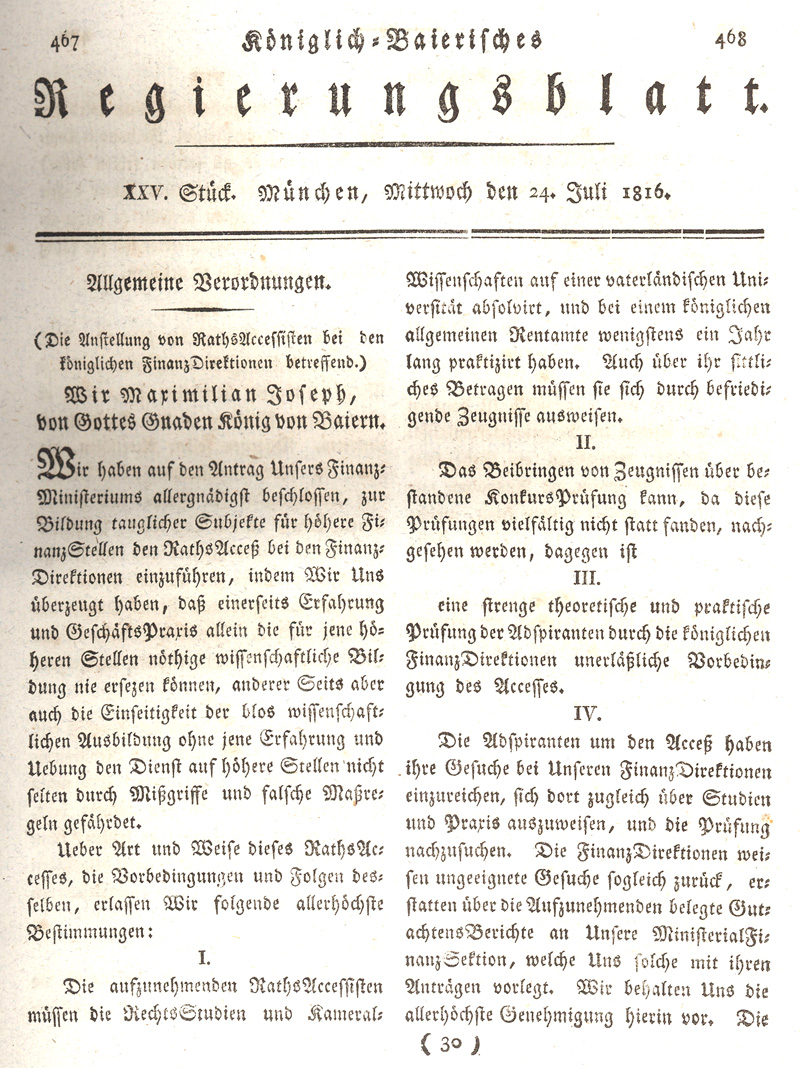 Ludwigskanal - Geschichte - Regierungsblatt