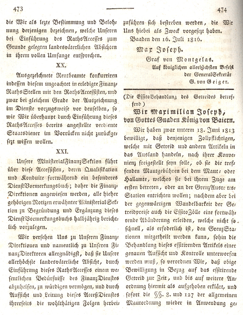 Ludwigskanal - Geschichte - Regierungsblatt