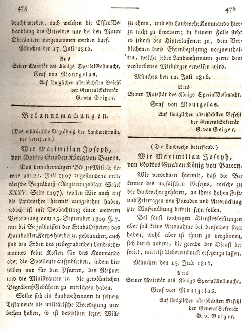 Ludwigskanal - Geschichte - Regierungsblatt