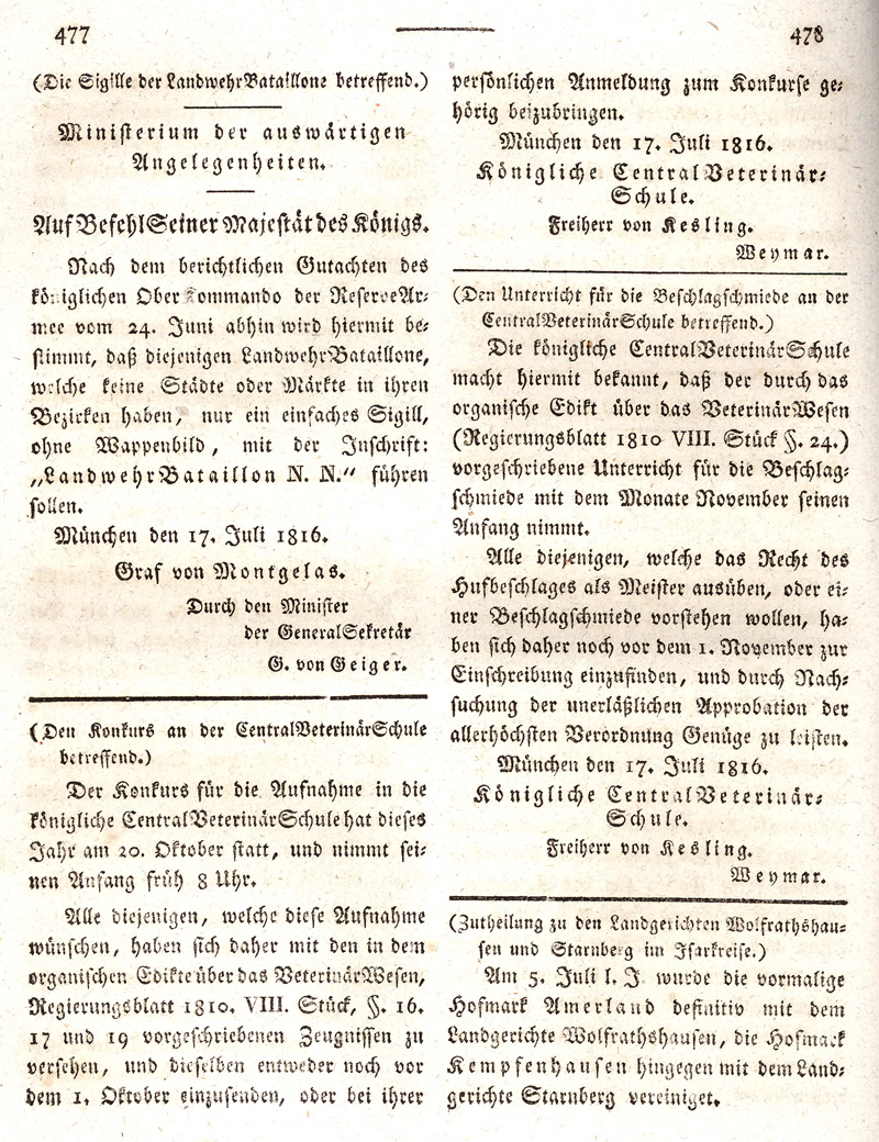 Ludwigskanal - Geschichte - Regierungsblatt