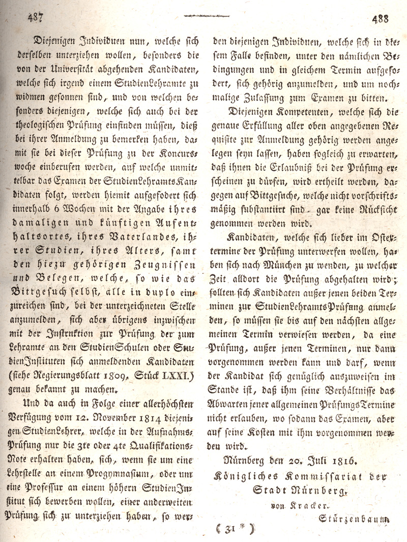 Ludwigskanal - Geschichte - Regierungsblatt