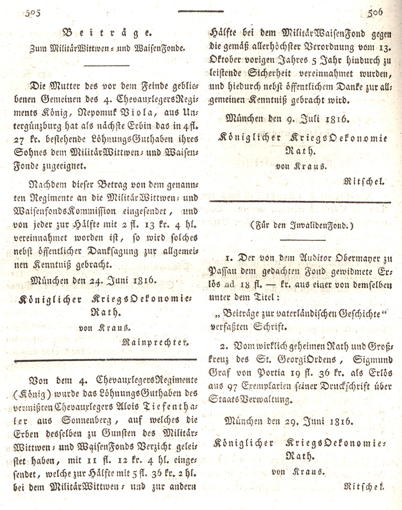 Ludwigskanal - Geschichte - Regierungsblatt