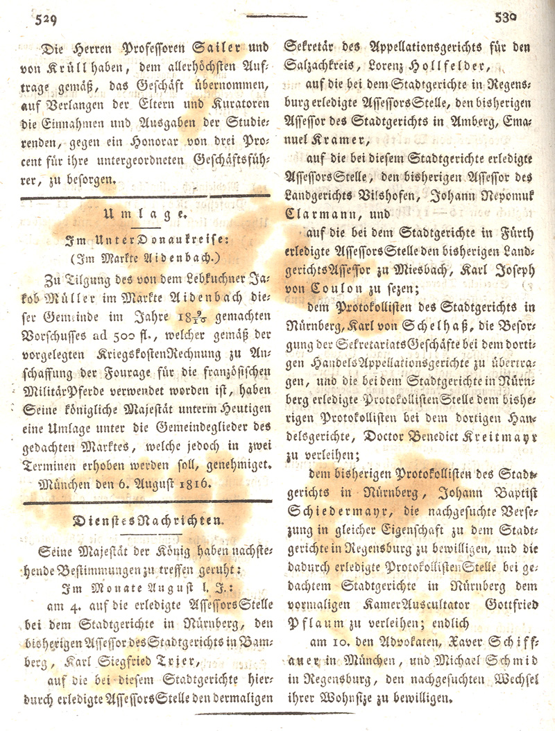 Ludwigskanal - Geschichte - Regierungsblatt