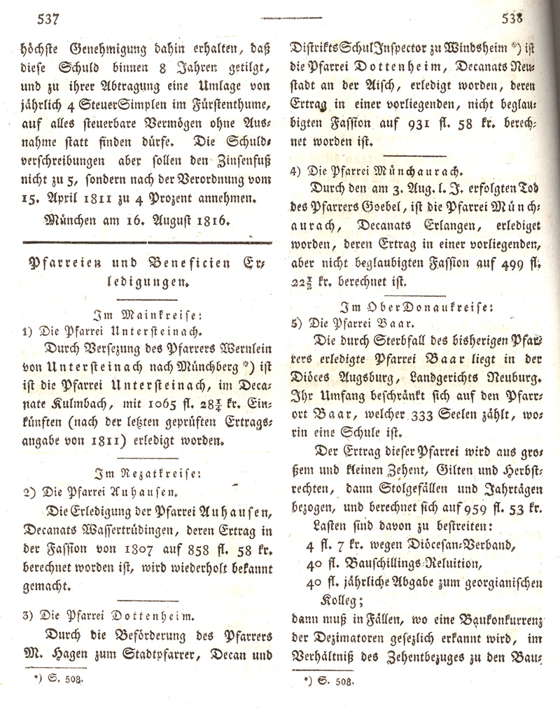 Ludwigskanal - Geschichte - Regierungsblatt