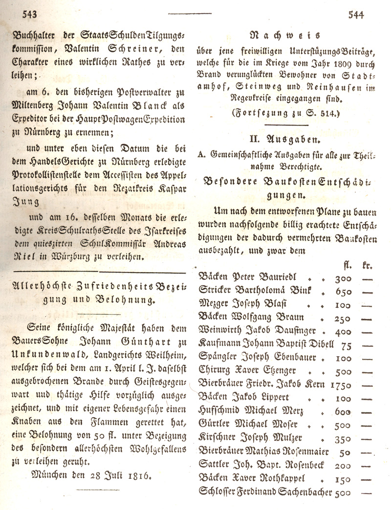 Ludwigskanal - Geschichte - Regierungsblatt