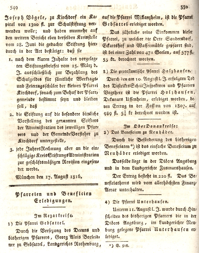 Ludwigskanal - Geschichte - Regierungsblatt