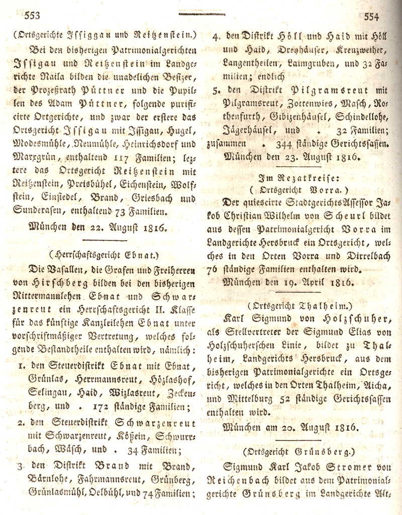 Ludwigskanal - Geschichte - Regierungsblatt