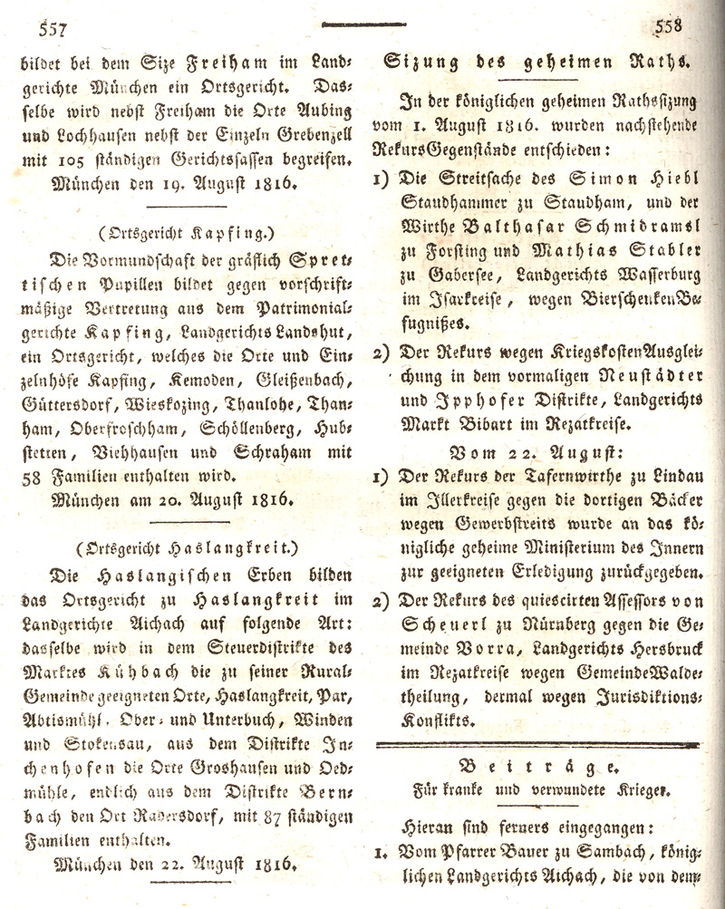 Ludwigskanal - Geschichte - Regierungsblatt