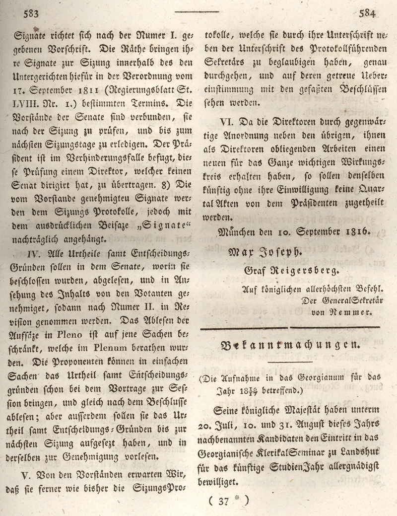 Ludwigskanal - Geschichte - Regierungsblatt