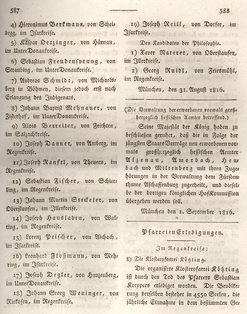 Ludwigskanal - Geschichte - Regierungsblatt