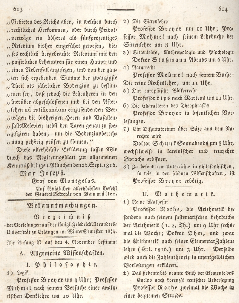 Ludwigskanal - Geschichte - Regierungsblatt