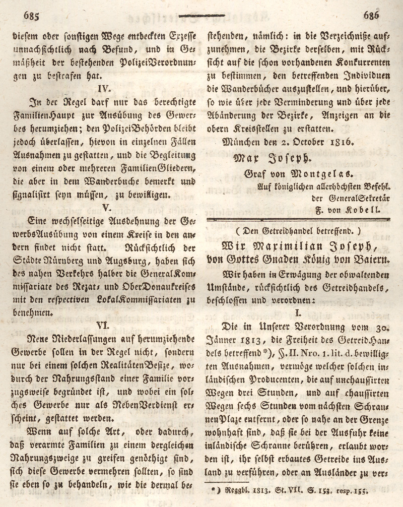 Ludwigskanal - Geschichte - Regierungsblatt