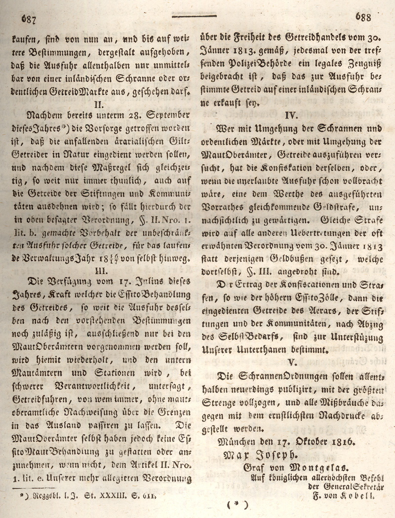 Ludwigskanal - Geschichte - Regierungsblatt