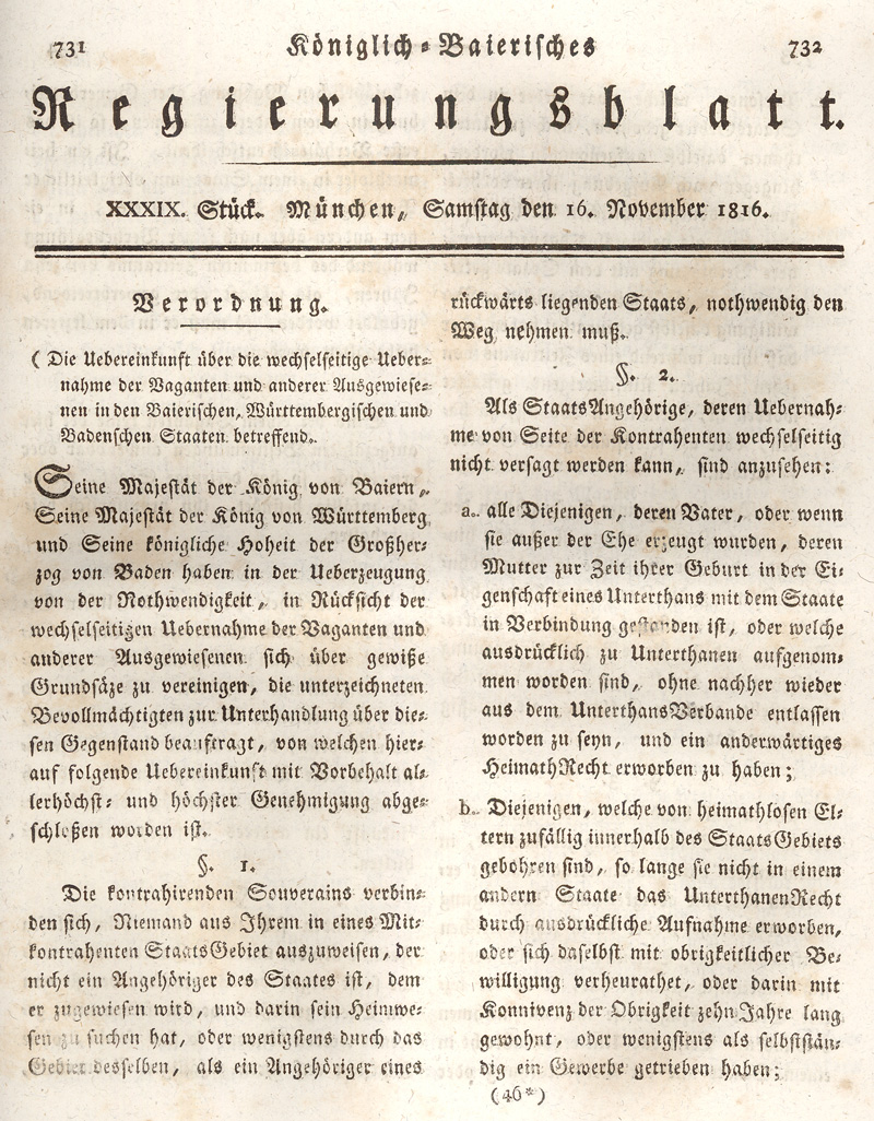 Ludwigskanal - Geschichte - Regierungsblatt