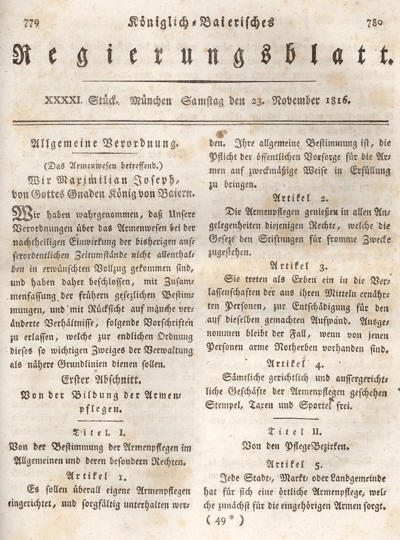 Ludwigskanal - Geschichte - Regierungsblatt