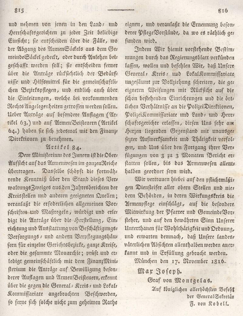 Ludwigskanal - Geschichte - Regierungsblatt