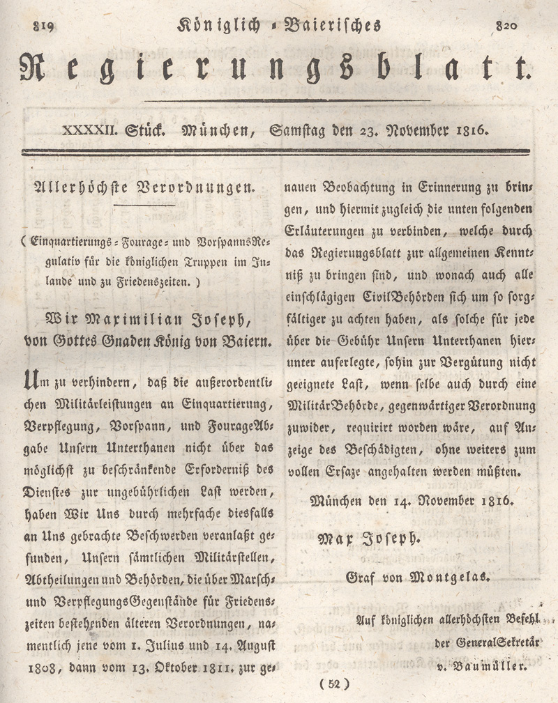 Ludwigskanal - Geschichte - Regierungsblatt