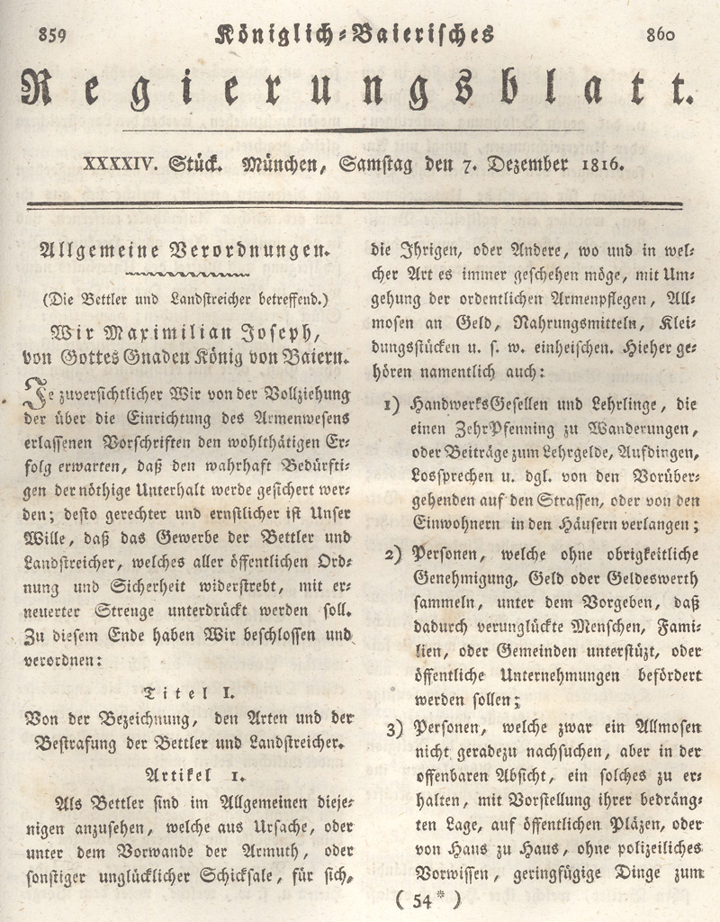 Ludwigskanal - Geschichte - Regierungsblatt