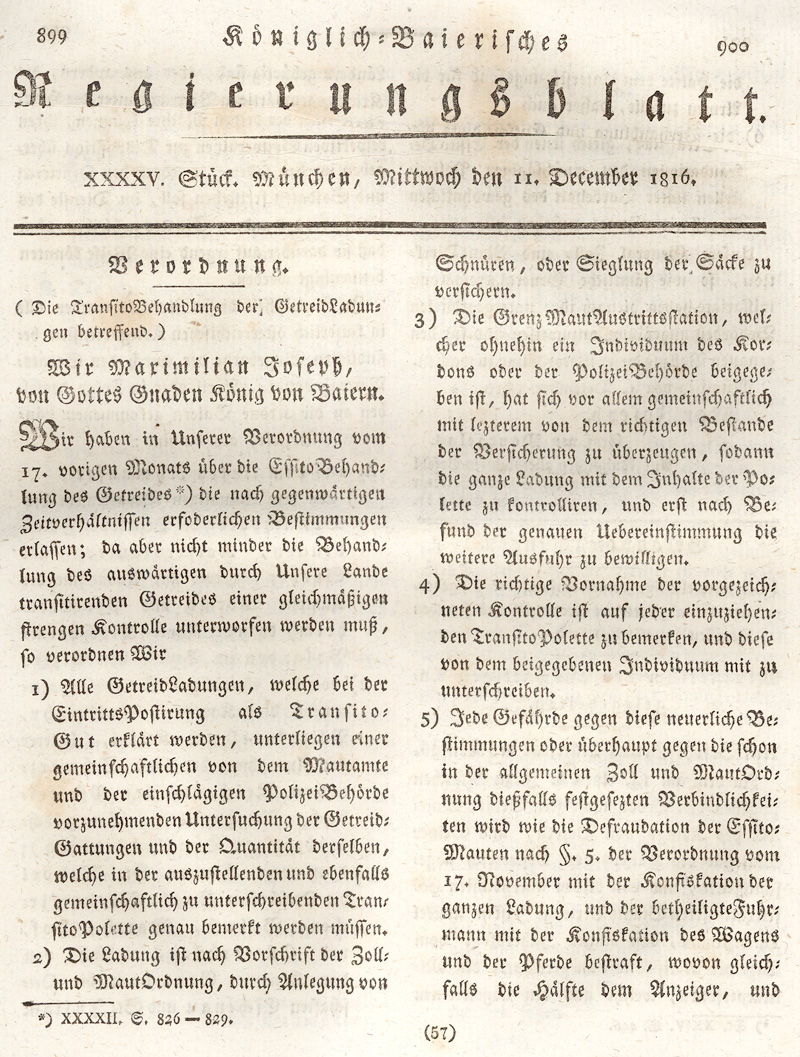 Ludwigskanal - Geschichte - Regierungsblatt