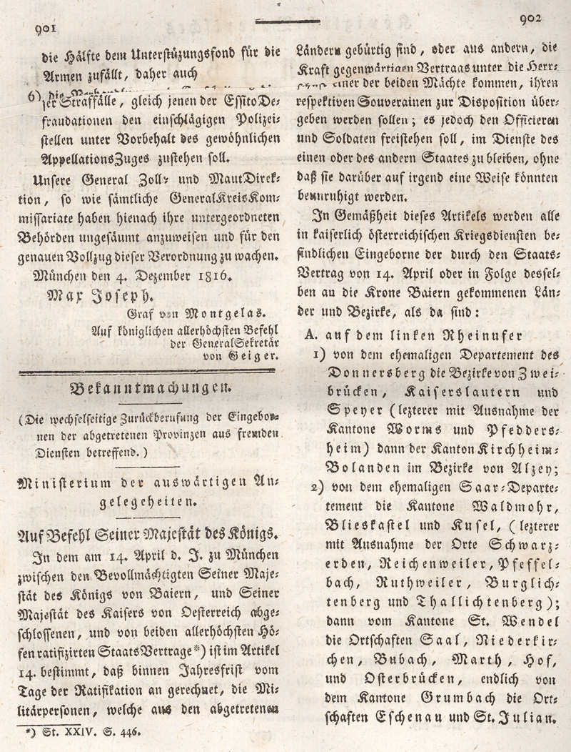 Ludwigskanal - Geschichte - Regierungsblatt