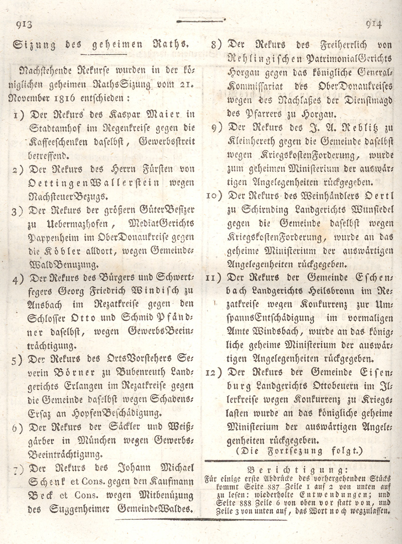 Ludwigskanal - Geschichte - Regierungsblatt