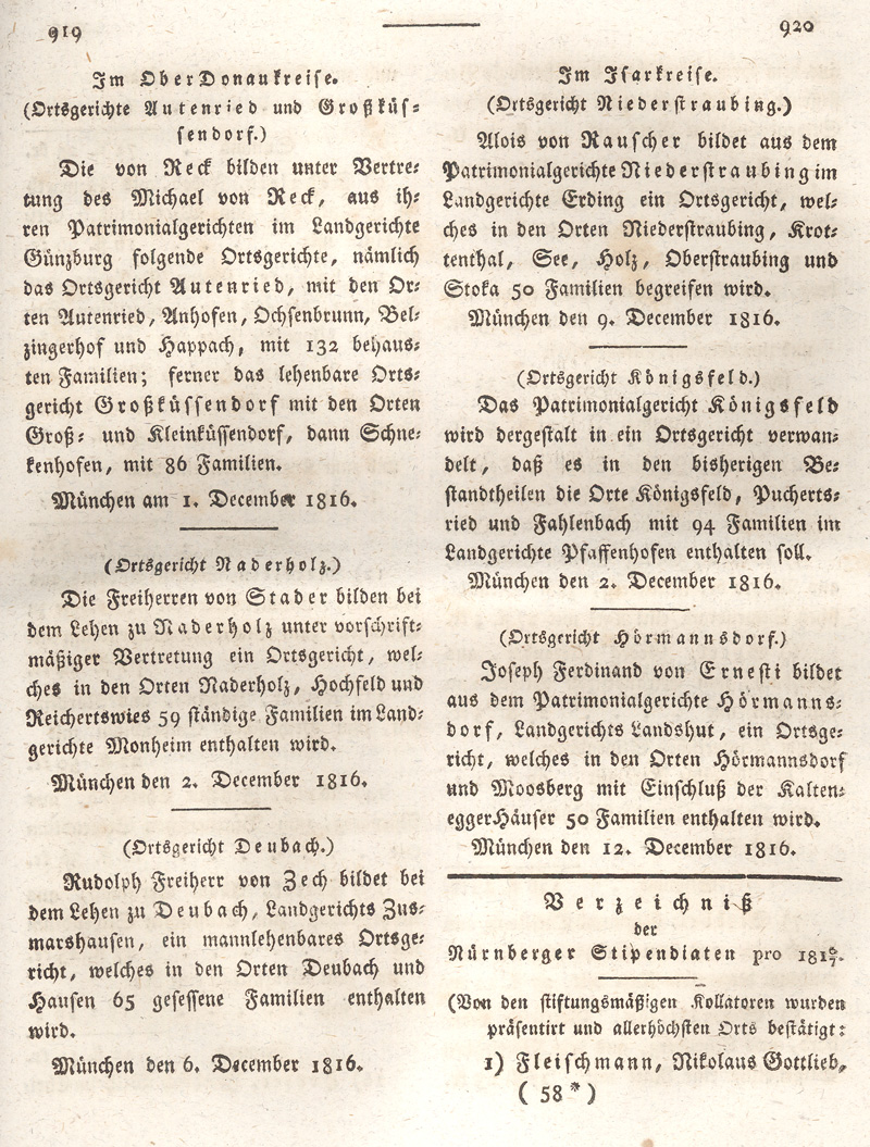 Ludwigskanal - Geschichte - Regierungsblatt