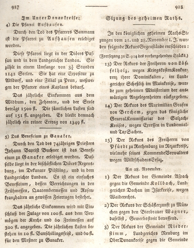 Ludwigskanal - Geschichte - Regierungsblatt