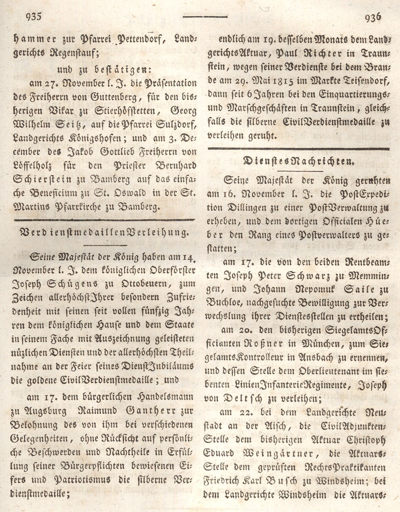 Ludwigskanal - Geschichte - Regierungsblatt