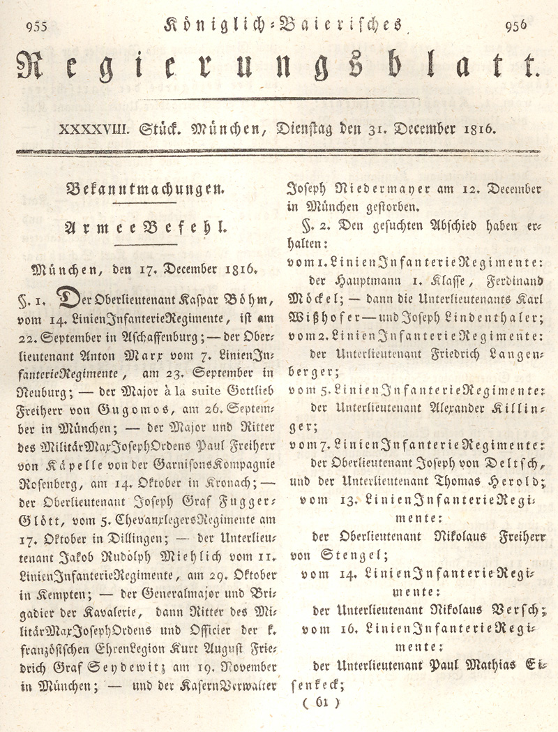 Ludwigskanal - Geschichte - Regierungsblatt